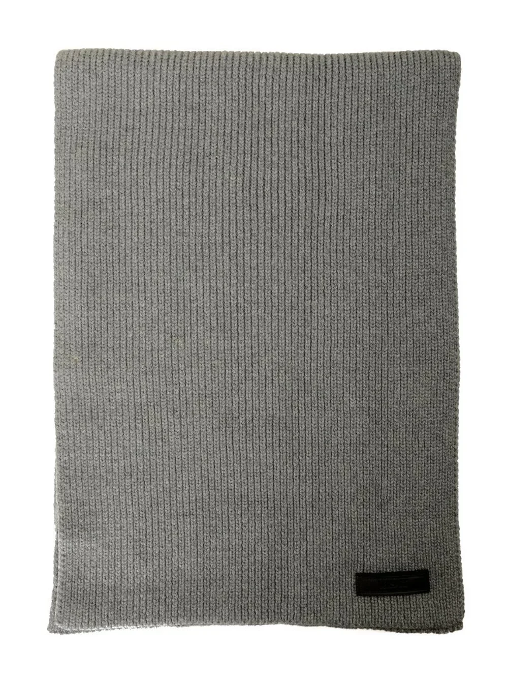 Versace Unisex Gray 100% Wool Ribbed Knitted Long Scarf